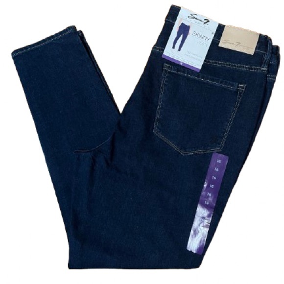NWT Seven 7 Blue High Rise Skinny Jeans Size 16 - Picture 1 of 9